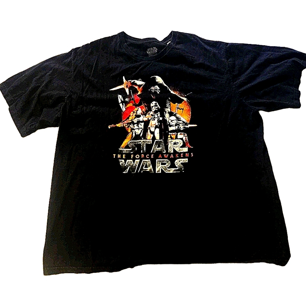 Star Wars The Force Awakens Distressed Black T-Shirt Soze 3xl